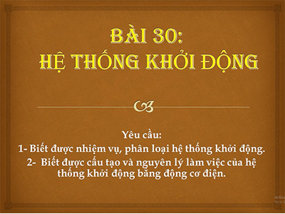 Bài 30 Hệ thống khởi động