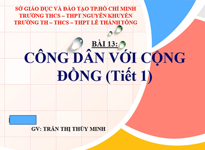 Bài 13: Công dân với cộng đồng