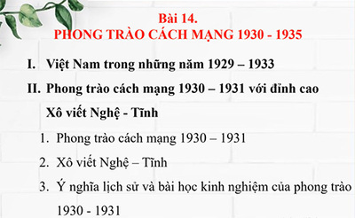 Bài 14: Phong trào cách mạng 1930-1935.