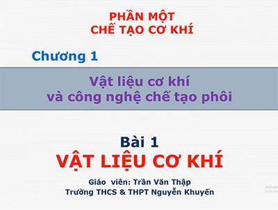 Bài 15: Vật liệu cơ khí