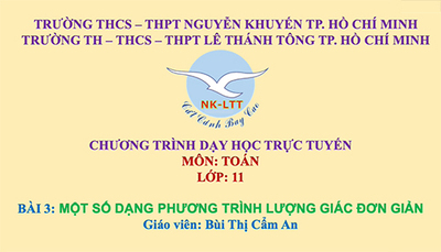 Chương 1: Bài 3. Một số dạng phương trình lượng giác đơn giản