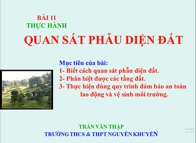 Bài 11: Thực hành - Quan sát phẫu diện đất