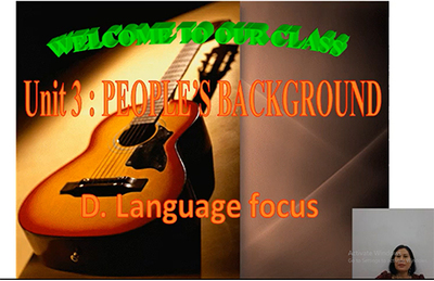 Unit 3: People’s background: Language focus , Supplement