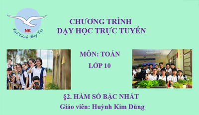 Chương 2 : Bài 2. Hàm số bậc nhất
